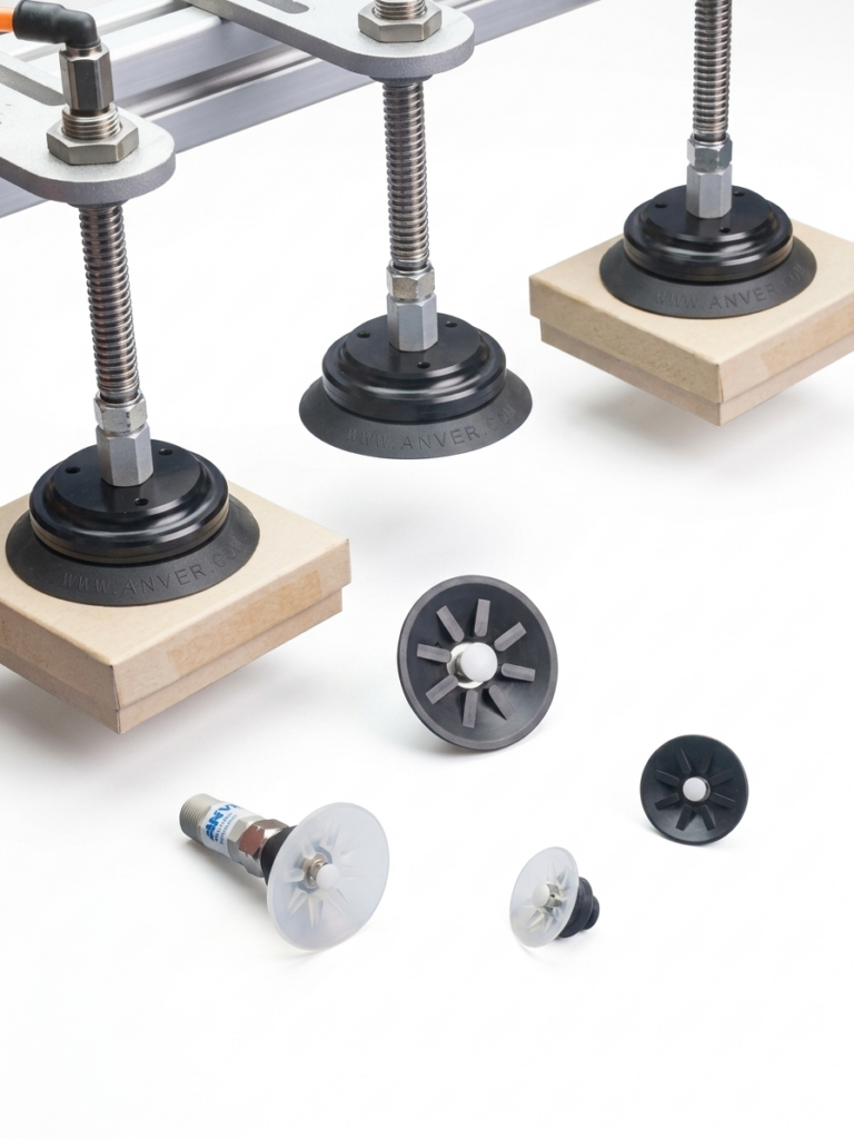 P-SERIES FLAT VACUUM CUPS WITH VALVES